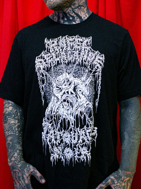 Discharge print on distressed black Tshirt - Image 2