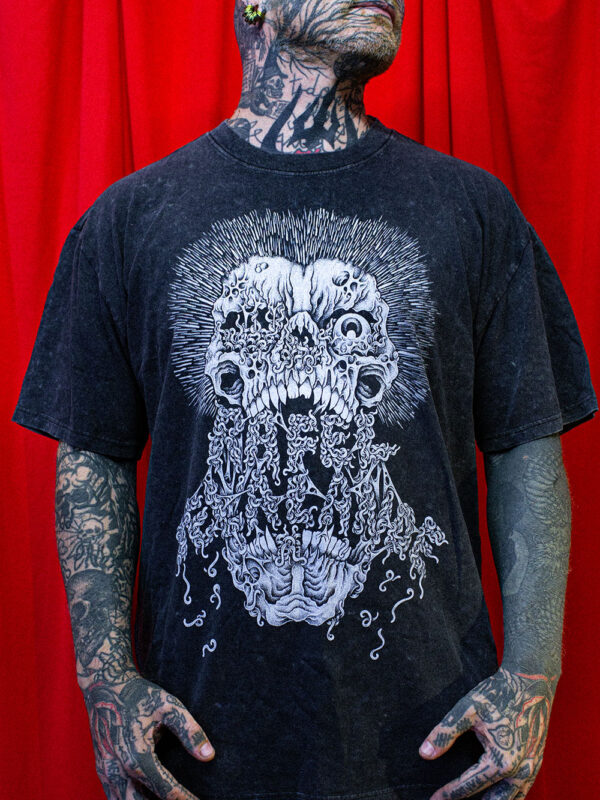 Discharge print on distressed black Tshirt - Image 2